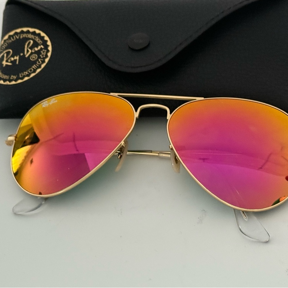 Ray-ban women’s link mirror aviators sunglasses MINT!